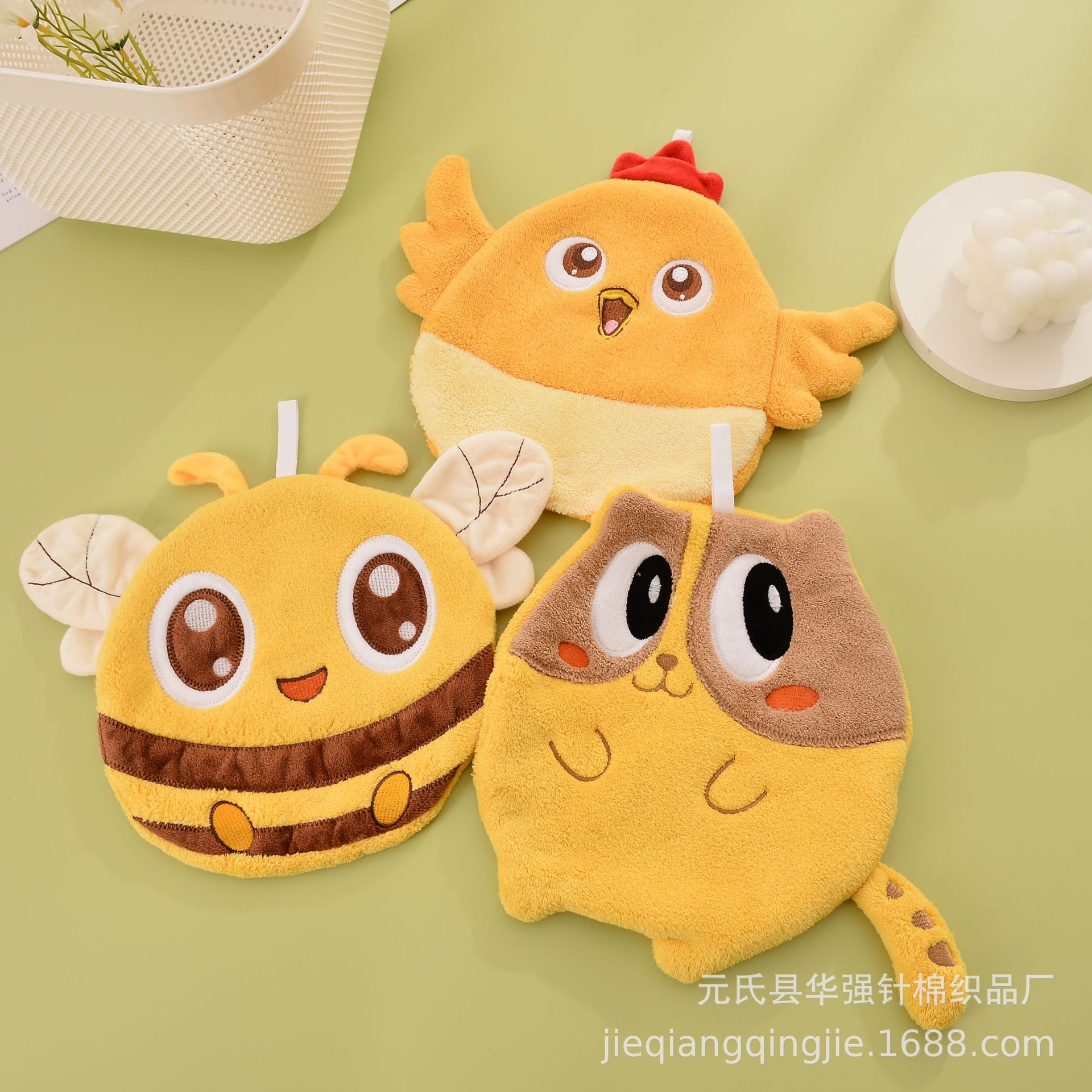 Cartoon Cute Towel Hanging Double-Layer Thickened Kitchen Bathroom Towel Handkerchief Kids' Towel