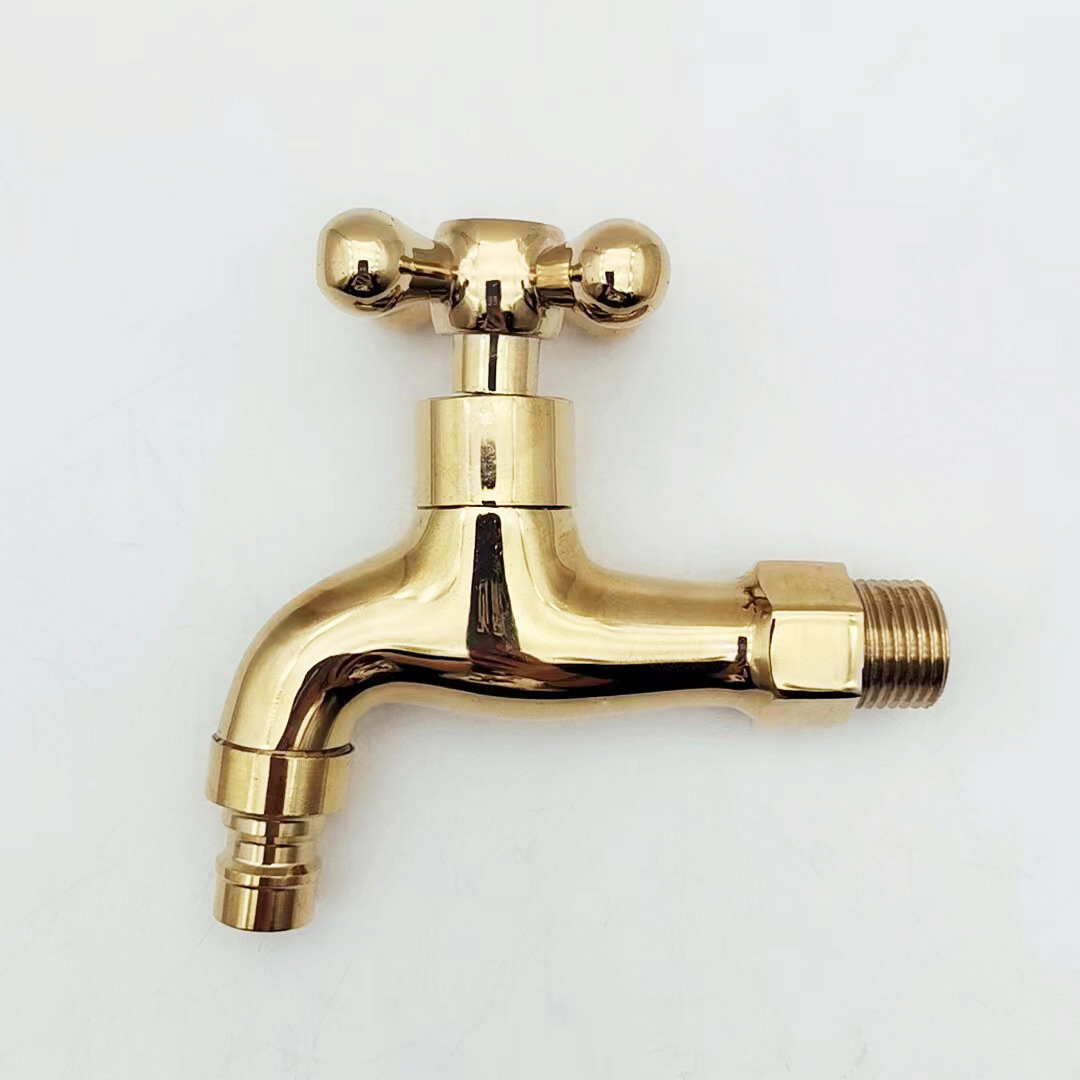 钛金铜洗衣机快开水龙头钛金色双用洗衣机水龙头铜一进二出水龙头