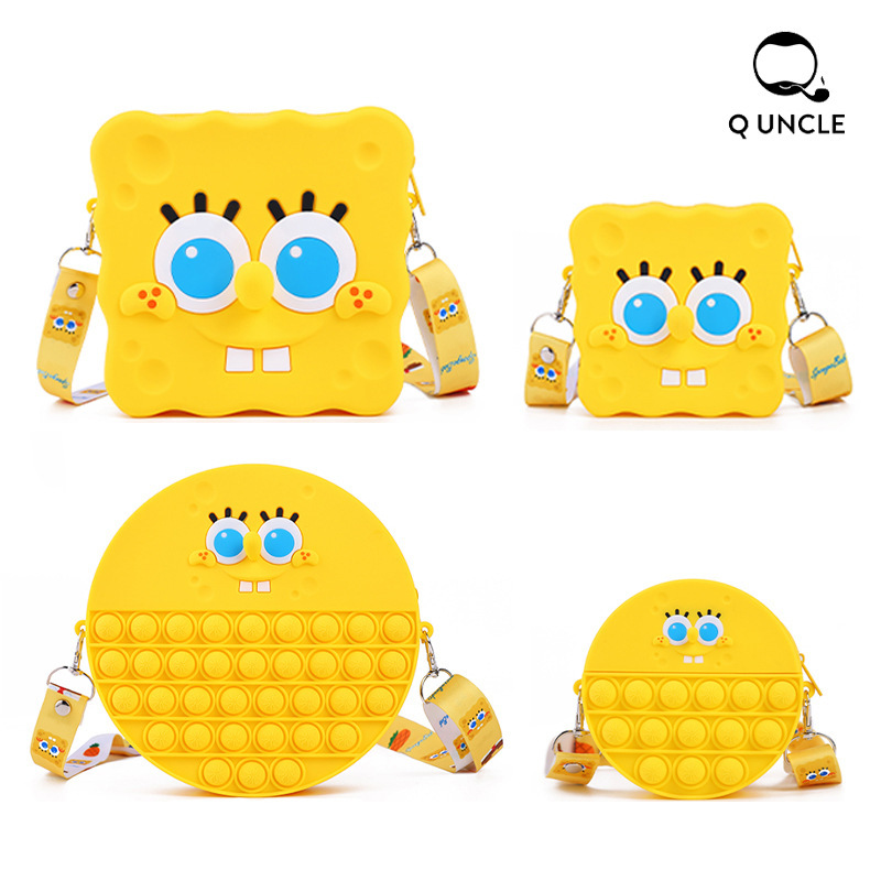 Sponge Baby Silicone Crossbody Silicone Bag Creative Cartoon Student Decompression Storage Coin Purse Childlike Cute Toy