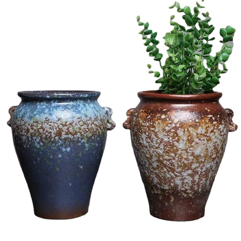 缺口盆粗陶花盆大小口径陶瓷紫砂简约多肉植物老桩盆花清仓速卖通