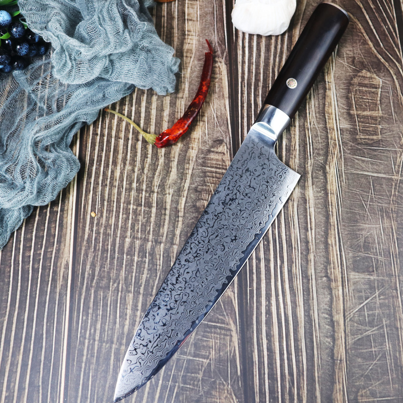 大马士革厨刀西式厨师刀三德刀菜刀锻打刀切片刀切付刀料理主厨刀