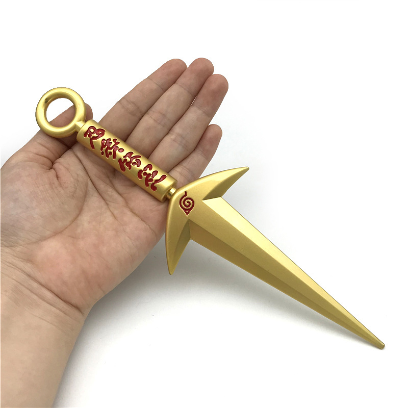 火影忍者四代目苦无动漫鸣人阿斯玛黑色金属模型武器装扮道具玩具