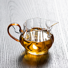玻璃公道杯公杯分茶器梅花茶海功夫茶具套装耐热透明带手柄瓜棱杯