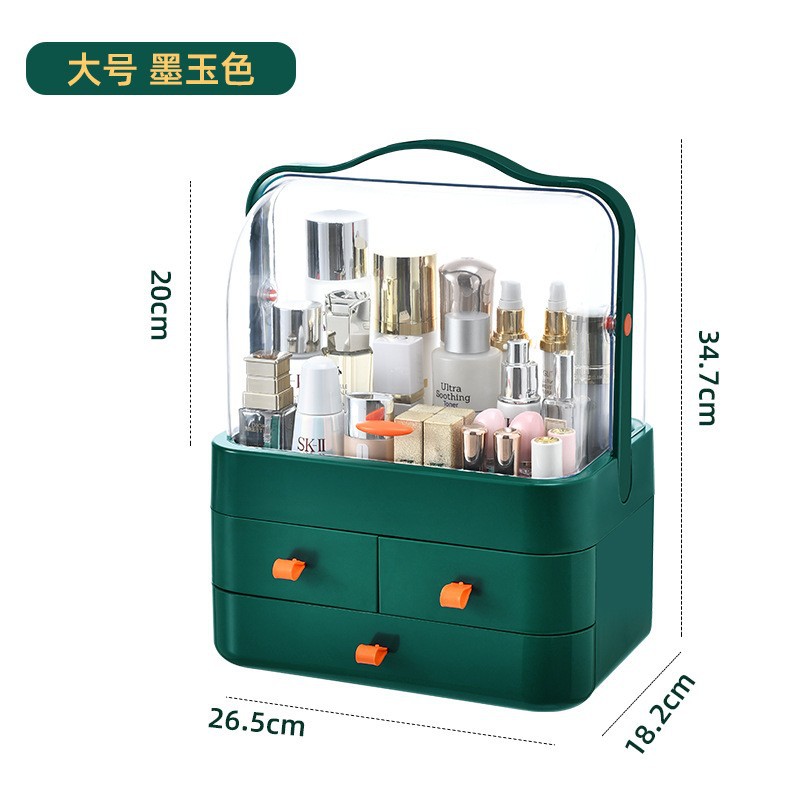 Transparent and Dustproof Cosmetics Storage Box Desktop Skin Care Storage Box Storage Box Wholesale Large-Capacity Cosmetics Storage Box