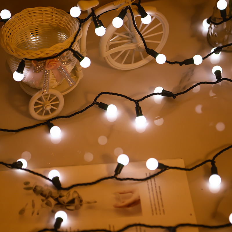 31v5mled圆球灯泡串灯挂灯圆形灯婚礼布置彩灯串庭院装饰小灯批发