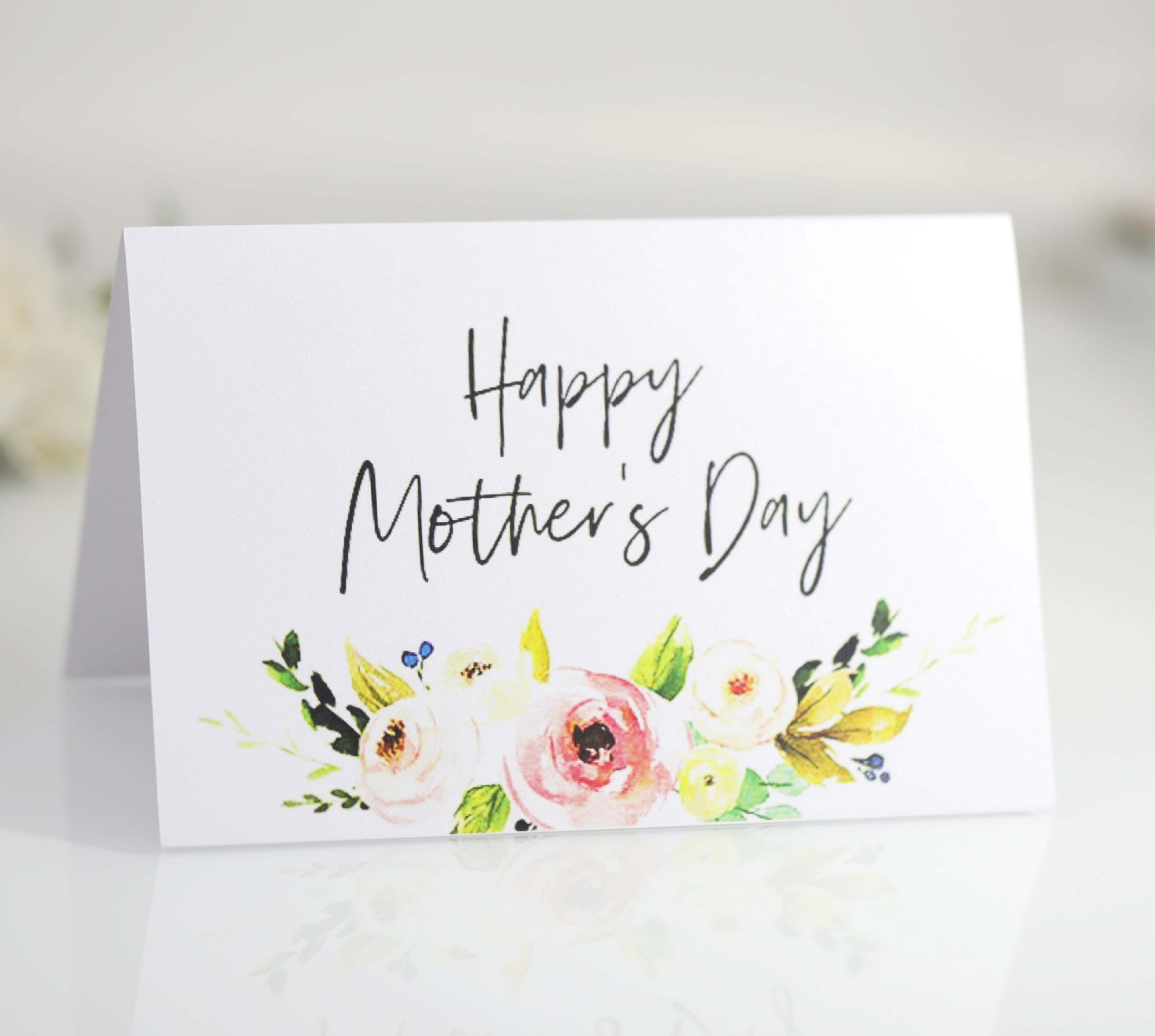 亚马逊漂亮母亲节印刷贺卡 玫瑰节日英文祝福卡片 立体席位卡批发