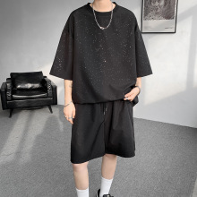 8XL-M 特大码休闲运动套装男士夏季短袖短裤衣服一套男装TZ103P32