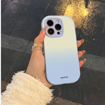 渐变两色适用苹果15promax手机壳iphone14可爱13简约12防摔11软壳