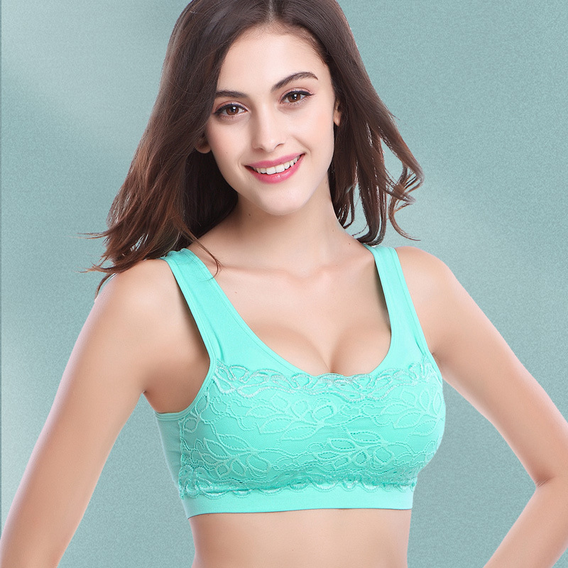 Middle-Aged and Elderly Underwear Large Size without Steel Ring Sleep Bra Seamless Vest Style Push up Large Size Middle-Aged and Elderly Bra