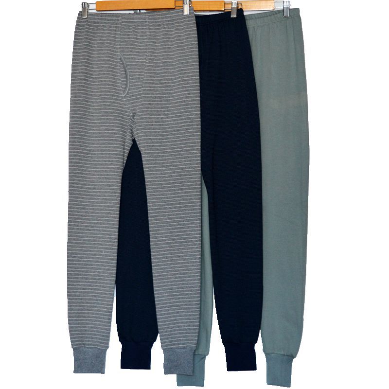 男士全棉秋裤高腰纯棉加肥加大棉毛裤秋冬家居大码单件衬裤保暖裤