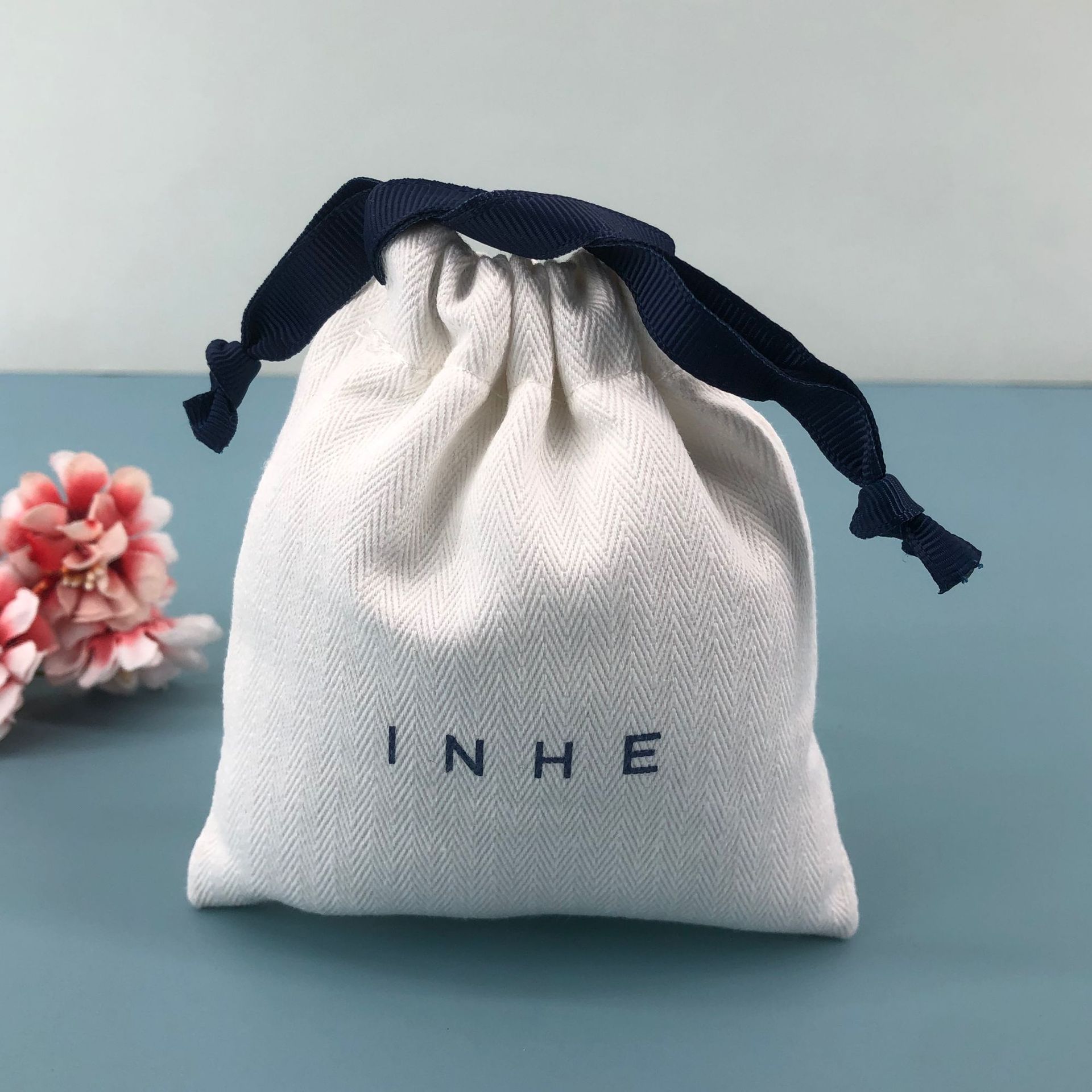 拉绳束口袋帆布袋珠宝首饰收纳袋耳环项链戒指束口包装礼品袋