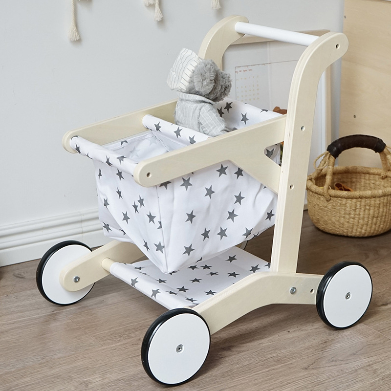 儿童手推车婴幼儿学步车购物车防侧翻过家家收纳小推车学 走路玩