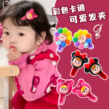 韩国可爱初秋新款大头娃娃绕绕可爱卡通人物造型发夹2个对装头绳