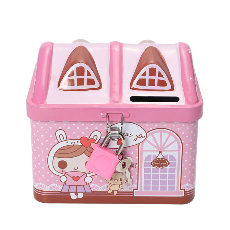 Tongtie House Boys and Girls Coin Bank Children Cartoon Creative Piggy Bank Birthday Gift Decoration Ornaments