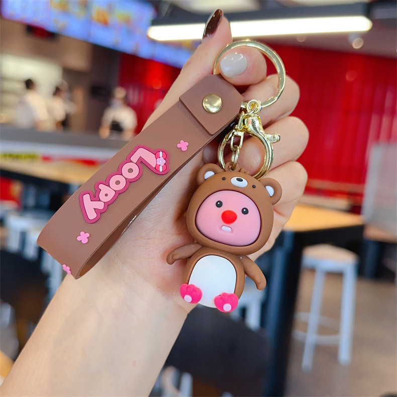 Cartoon Crossdressing Beaver Loppy Ruby Key Chain Cute Doll Exquisite Handbag Pendant Xiaohongshu Same Style