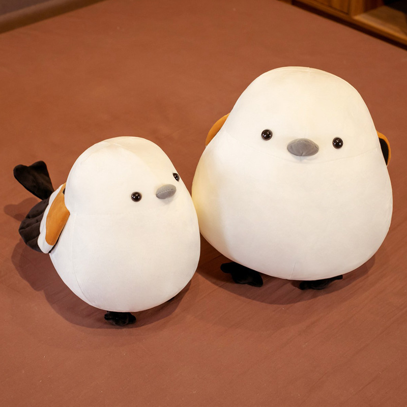 胖嘟嘟小鸟山雀圆滚滚羽绒棉麻雀毛绒公仔玩偶生日礼物一件代发