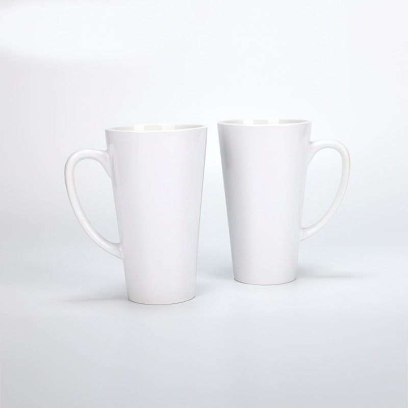 17Oz Tapered Pure White Ceramic Cup Wholesale Modern Simple rge Capacity Mug DIY Picture Printed Logo