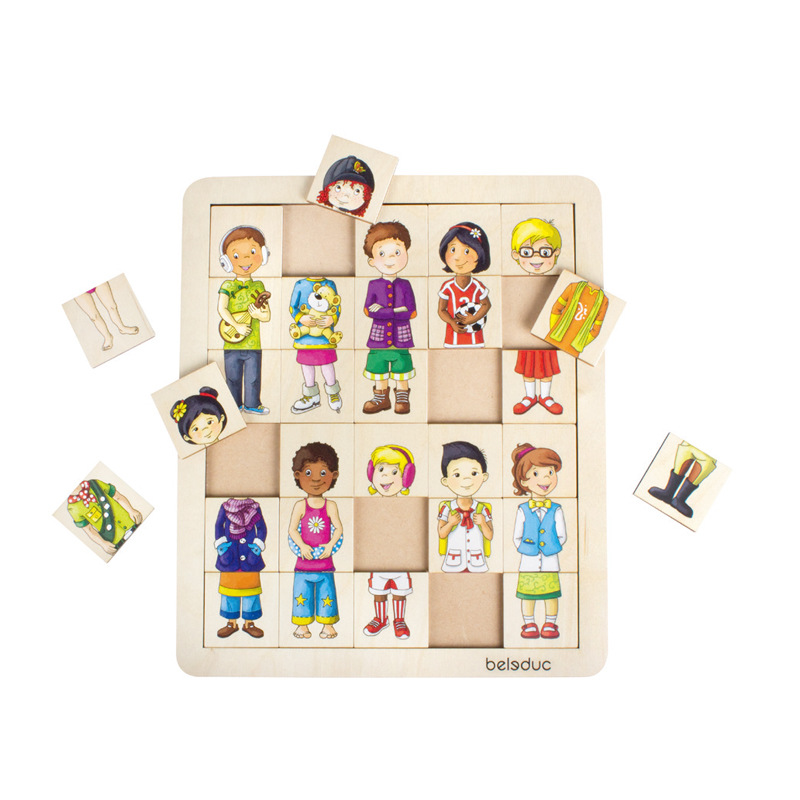 贝乐多匹配拼图孩子们奇幻角色动物王国怪物精灵儿童益智木质玩具