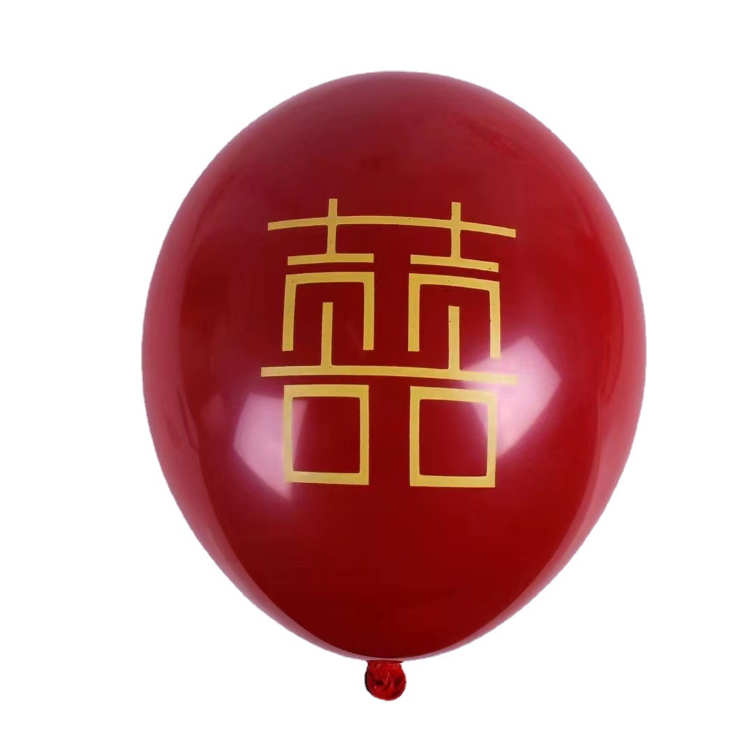 Cross-Border Wedding Room Layout Wedding Balloon Double-Layer Thickened Pomegranate Ruby Red Wedding Package Rubber Balloons