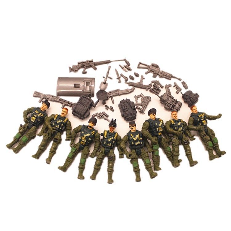 二战军事摆件战争大兵人模型部队玩具士兵特种兵人套装带武器摆件