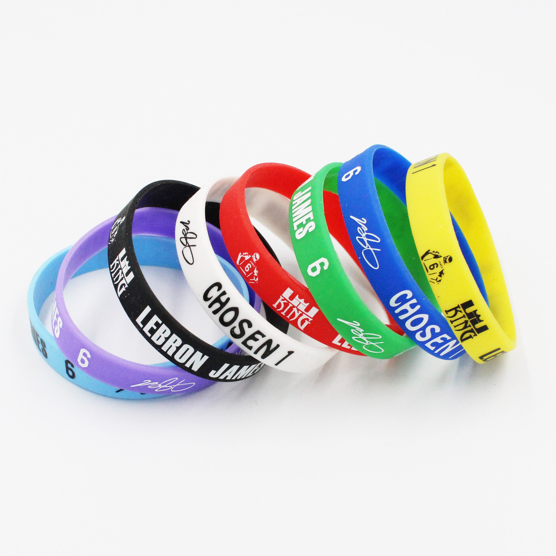 丝印篮球硅胶手环运动手环篮球手镯库里詹姆斯手环数字篮球手环