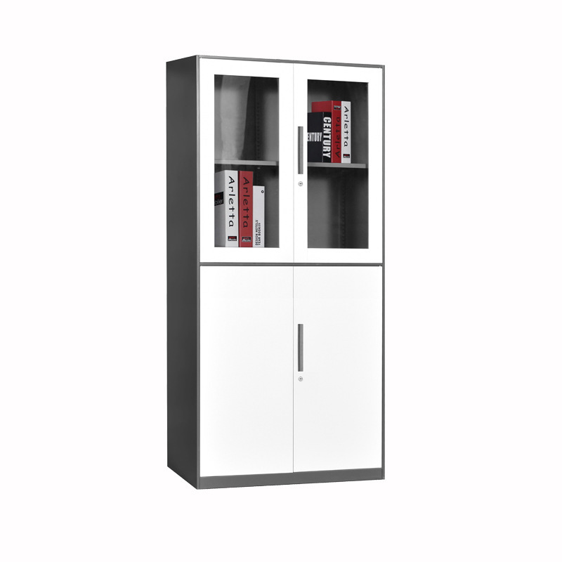 北京工厂 四门玻璃文件柜 铁皮文件柜厂家钢制办公室资料柜对开门