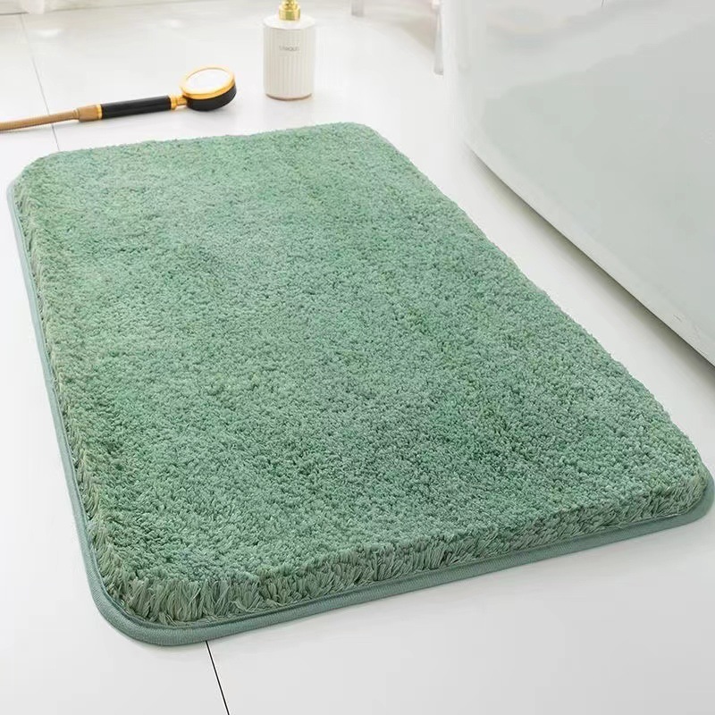 Cashmere-like Floor Mat Bathroom Absorbent Non-Slip Floor Mat Toilet Door Mat Bedroom Living Room Entrance Thickened Solid Color Carpet