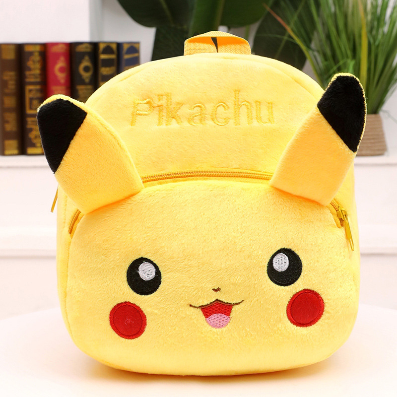 Plush Bag Kindergarten 1-4 Years Old Children's Schoolbag Cute Cartoon Plush Embroidered Small Backpack Factory Wholesale