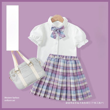 女童jk制服套装连衣裙2024新款夏装洋气时髦儿童小学生学院风裙子
