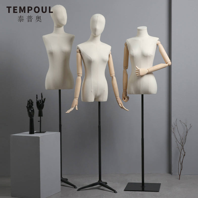 Korean Style Collarbone Women's Clothing Mannequin Women's Half-Length Mannequin Window Display Stand Full Body Clothing Store Mannequin
