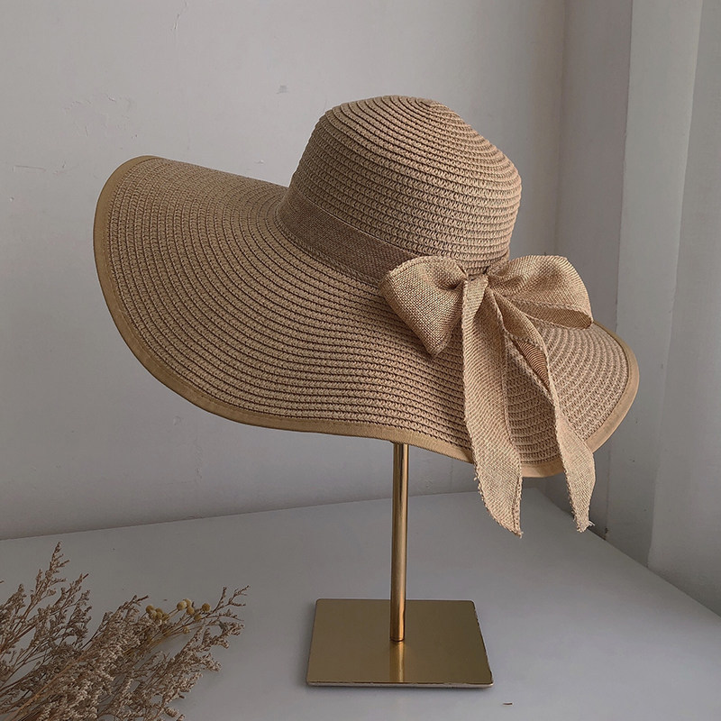Oversized Brim Straw Hat Women's Summer Sun Protection Big Brim Hat Seaside Bow Beach Hat Sun Hat Sun Hat