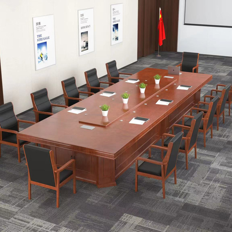 大型烤漆会议桌长桌政府商务办公桌实木办公桌会议室桌椅组合