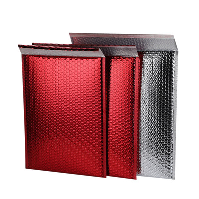 红色珠光膜气泡袋 泡沫袋快递气泡物流包装袋 复合加厚气泡信封袋