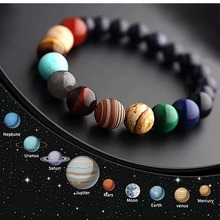 太阳系八大行星石头手链宇宙银河系星空手串亚马逊饰品天然石手串