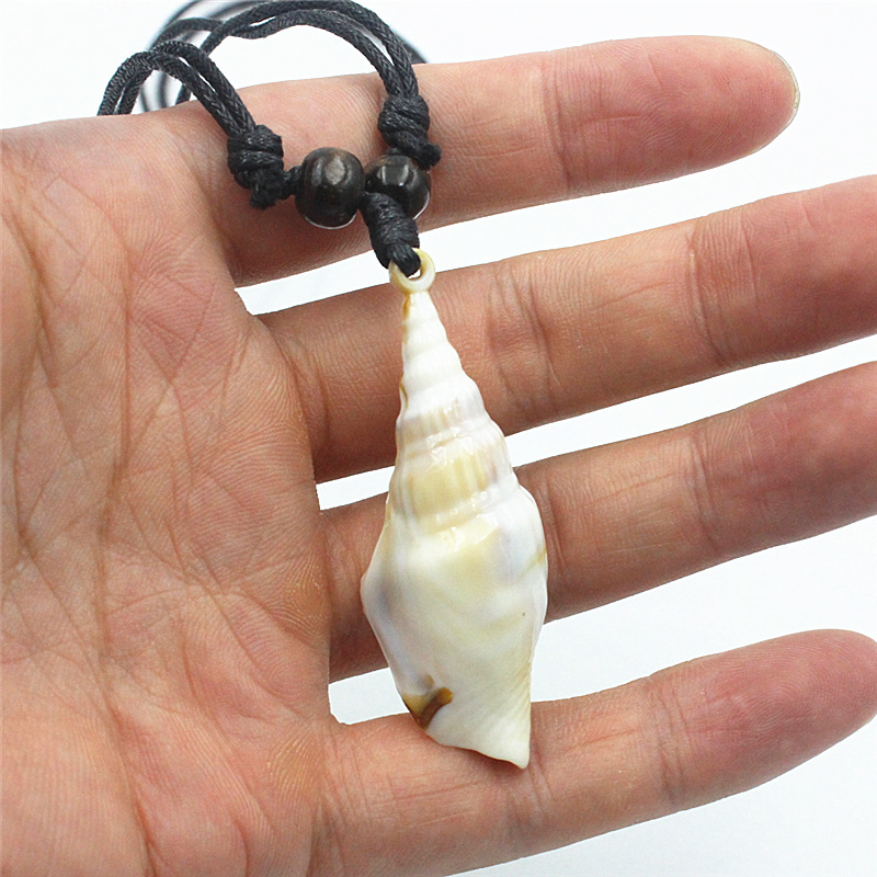 跨境亚克力个性海螺项链毛衣链 海洋贝壳系列树脂项链饰品批发