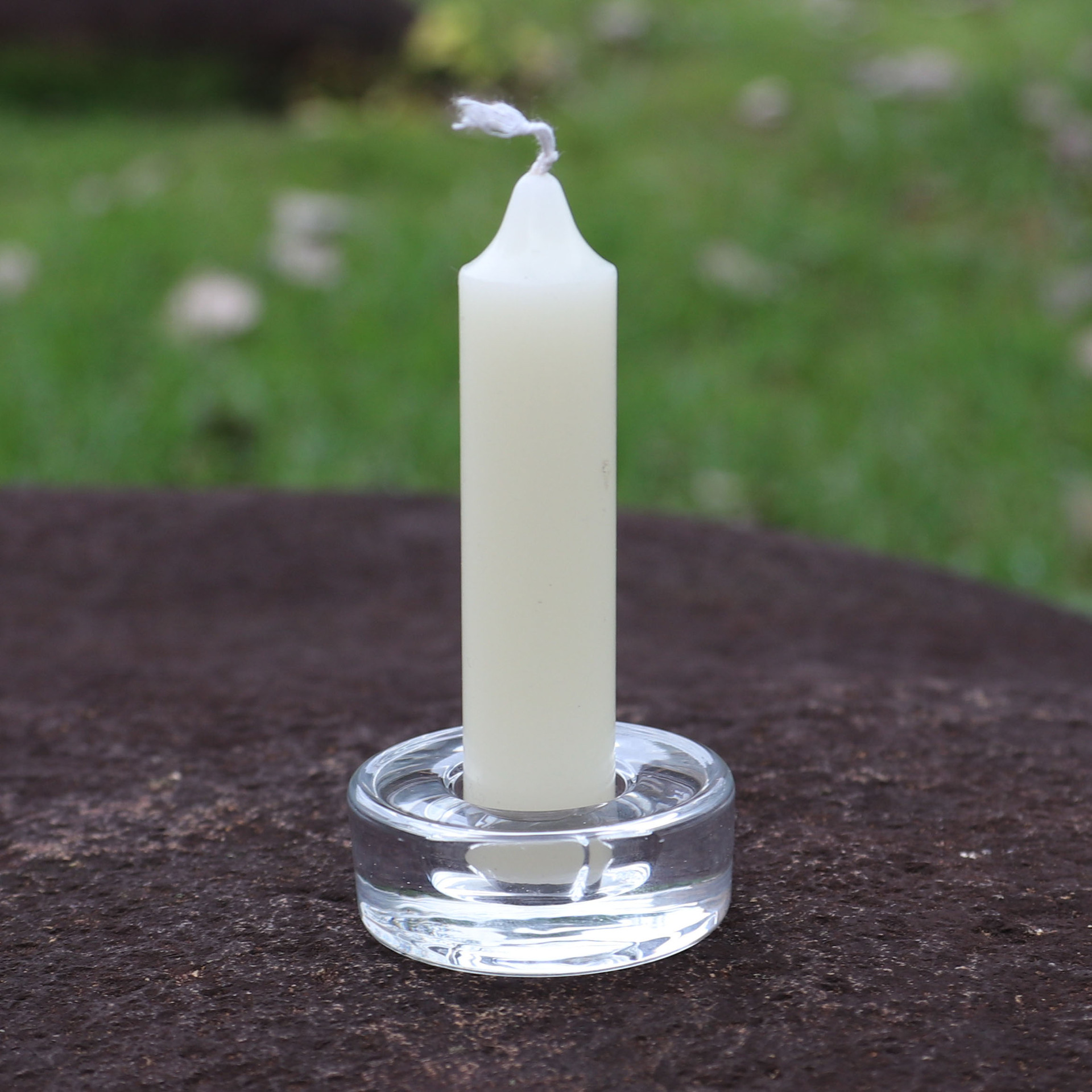 透明水晶玻璃烛台圆饼形玻璃蜡烛托盘网红民宿装饰蜡香薰蜡托批发