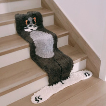 汤姆猫咪楼梯地毯猫和老鼠tom异形仿羊绒卧室卫生间防滑吸水地垫