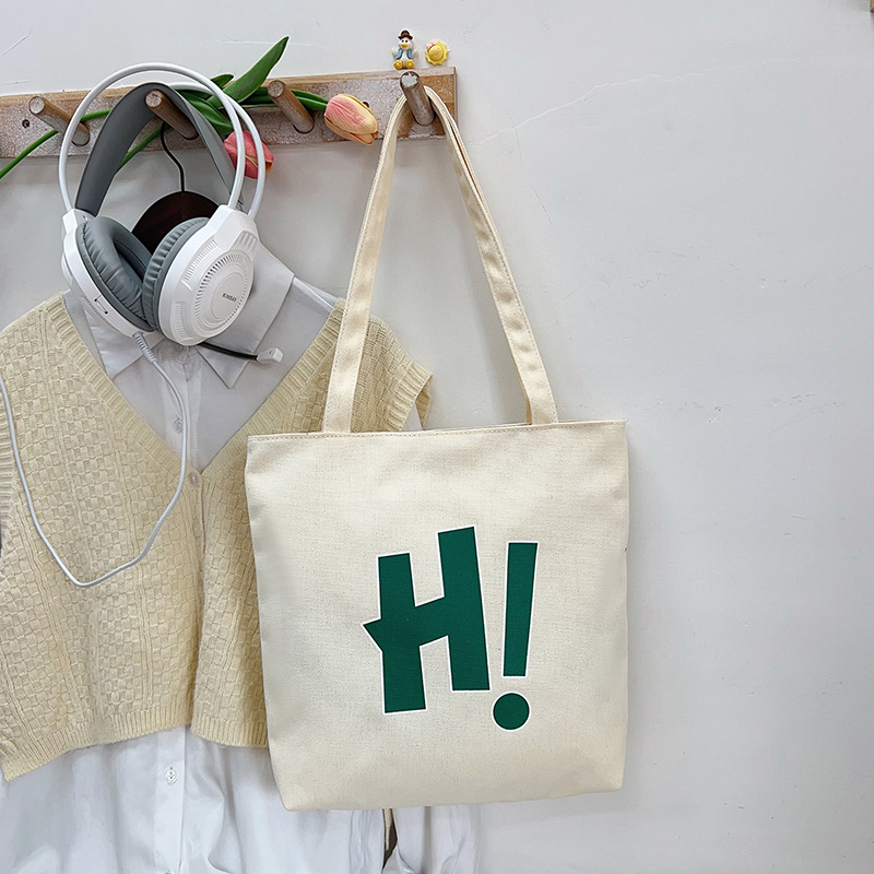 帆布包女大容量结实简约百搭2024新款单肩手提袋托特包超市购物袋