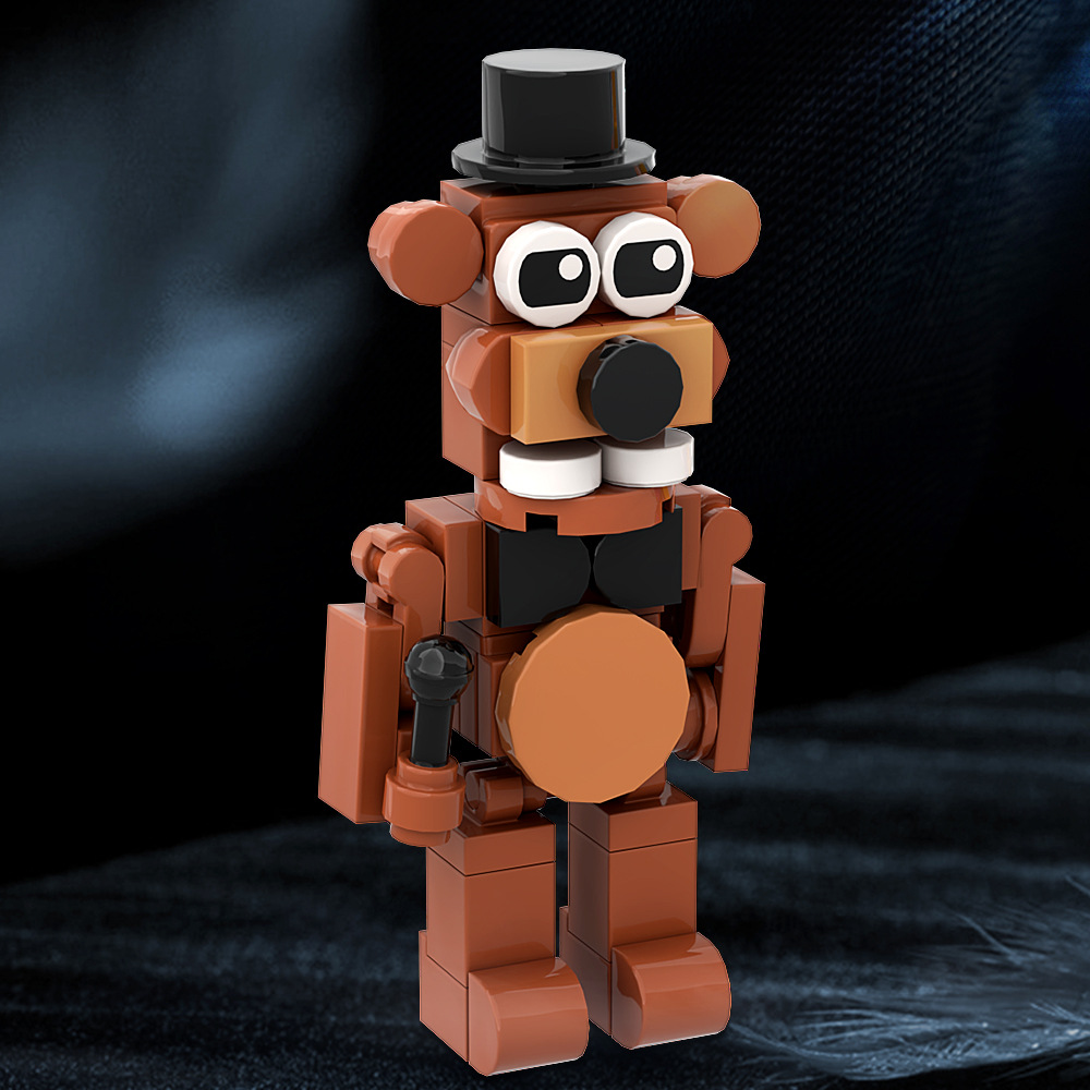 跨境爆款玩具熊系列恐怖防护游戏积木摆件小颗粒儿童益智积木玩具