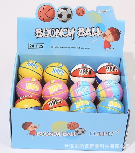 Six-Color Basketball 6cm High Elastic Pu Children's Toys Hot Sale Factory Direct Sales Environmentally Friendly Materials