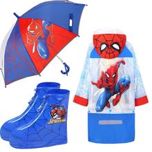 蜘蛛侠儿童雨衣雨伞学生小男孩雨披套装防水全身幼儿园宝宝上学穿