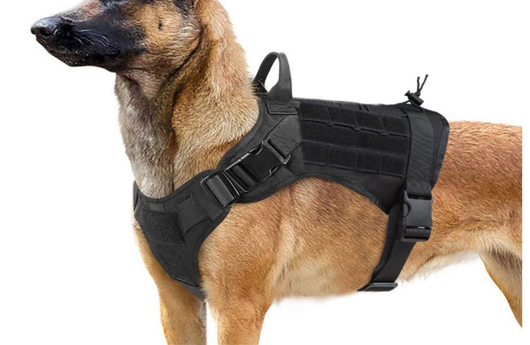 军迷风格战术狗衣户外训练犬服尼龙胸背带巡逻狗马甲宠物外套