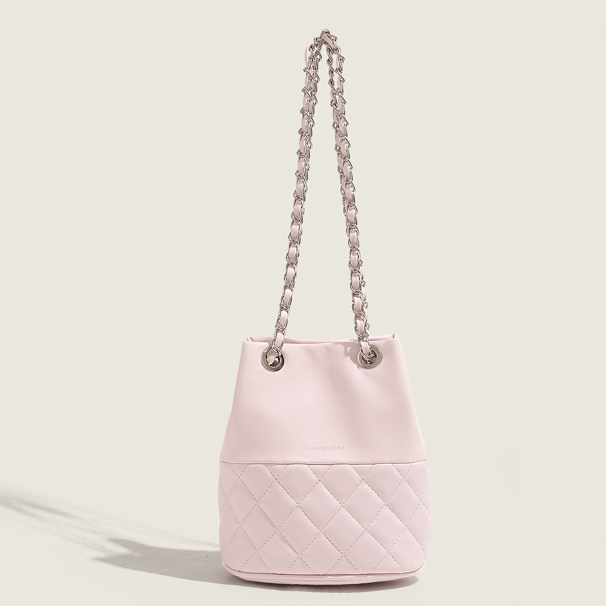 Classic Style Bucket Bag Female Korean Style Ins Popular Rhombus Chain Commuter Shoulder Bag Advanced Texture Crossbody Bag women bag