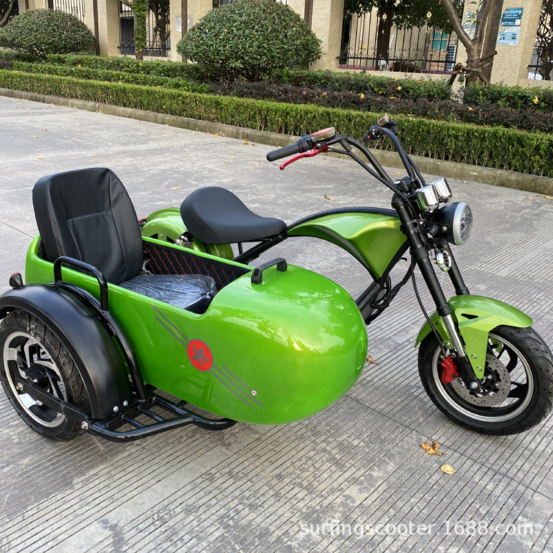 i7哈雷太子边三轮电动车挎斗边三轮电动三轮电动车代步挎子电动车