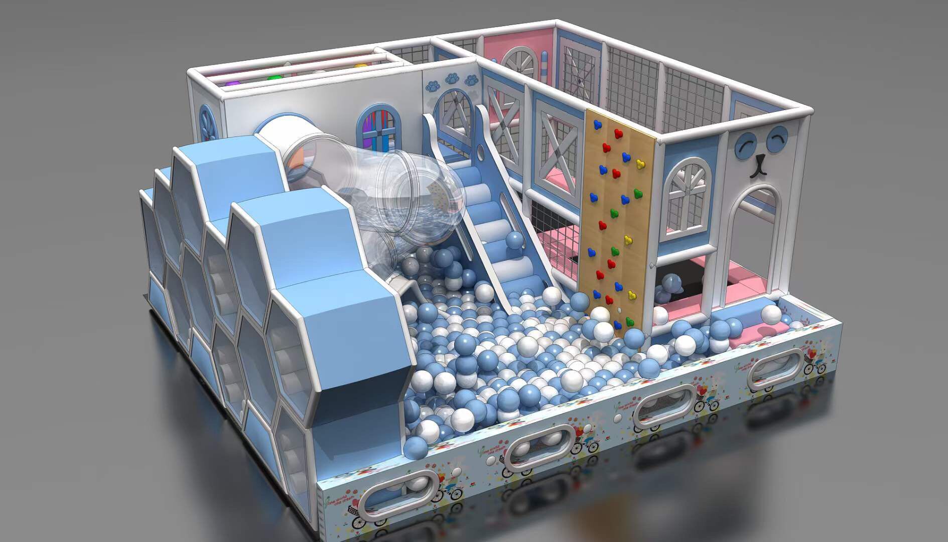 新款马卡龙主题淘气堡系列儿童亲子互动乐园室内游乐场设备定做