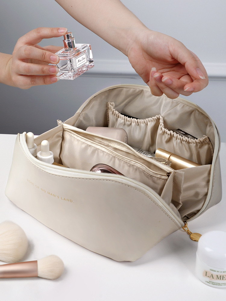 new polyurethane pillow organ cosmetic bag large capacity good-looking portable ins style high sense storage bag wholesale