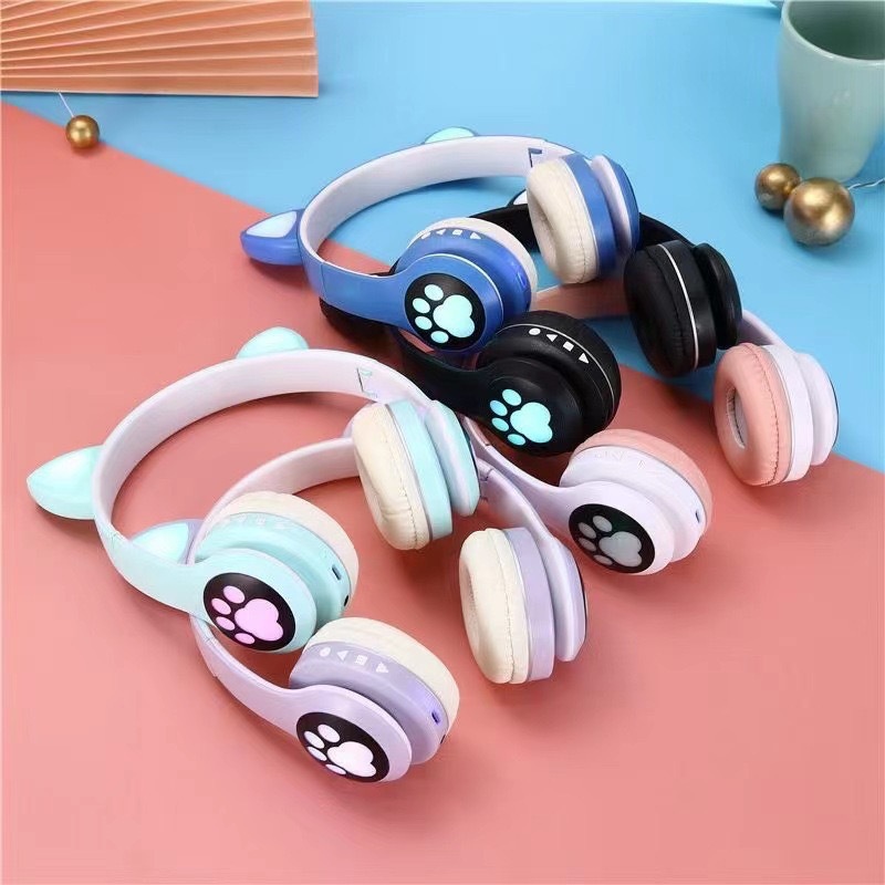 VIV-23M Bluetooth Headset Light-Emitting Cat Ear Wireless Headset Stereo Sound Sports Game Headset