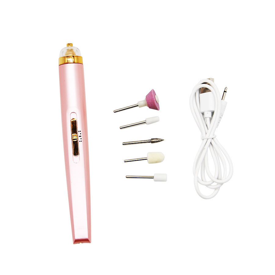 Cross-Border New Flawless Five-in-One Nail Polishing Machine with Light Electric Small Portable Nail Remover Pen Nail Piercing Device