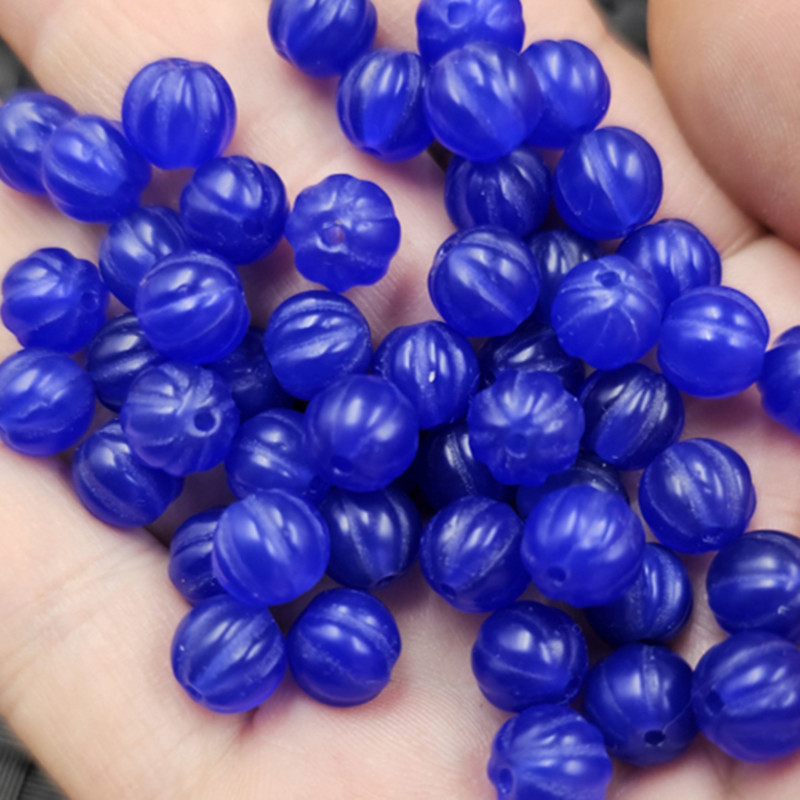 宝蓝色玛瑙南瓜珠玉坠散珠8毫米蓝玉髓珠子diy饰品配件手工玉珠子