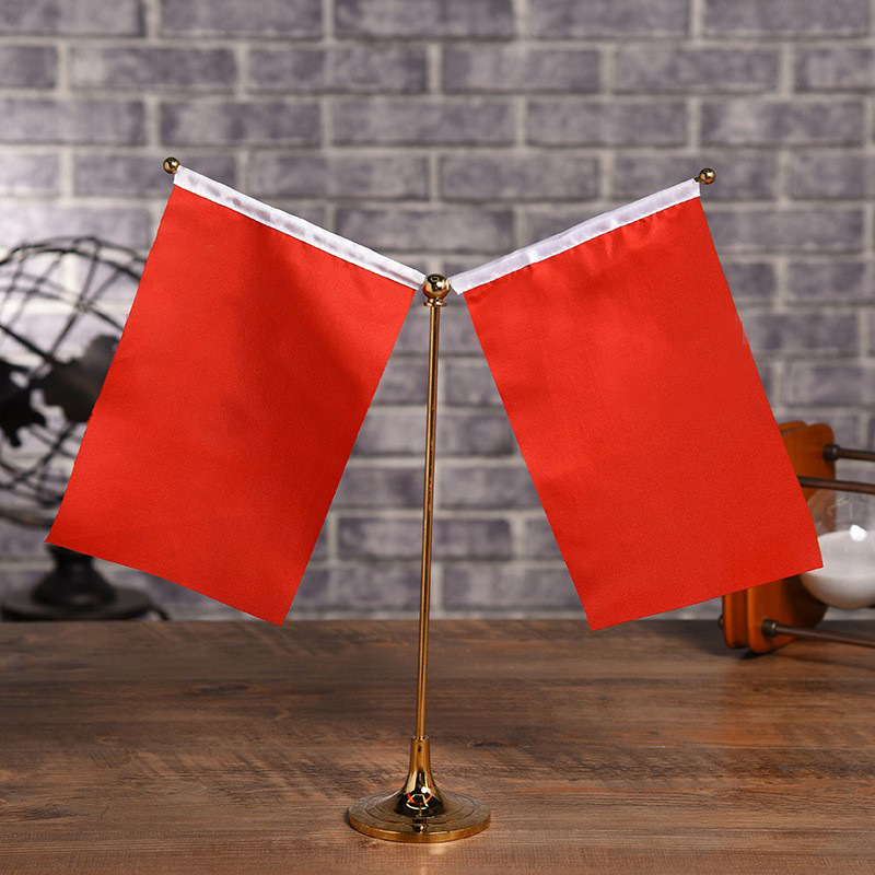 桌旗杆金色y型会议办公室台式桌面红旗架旗帜摆件桌旗架广告旗杆